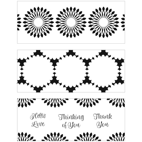 Crafter's Workshop, Layered Card Stencil 8.5"X11", Slimline Layered Triple Flowers