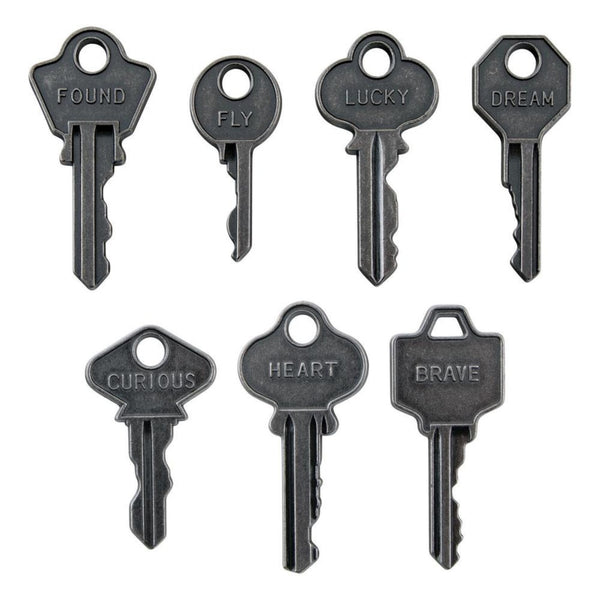 Tim Holtz Idea-Ology Metal Word, Keys, 7/Pkg