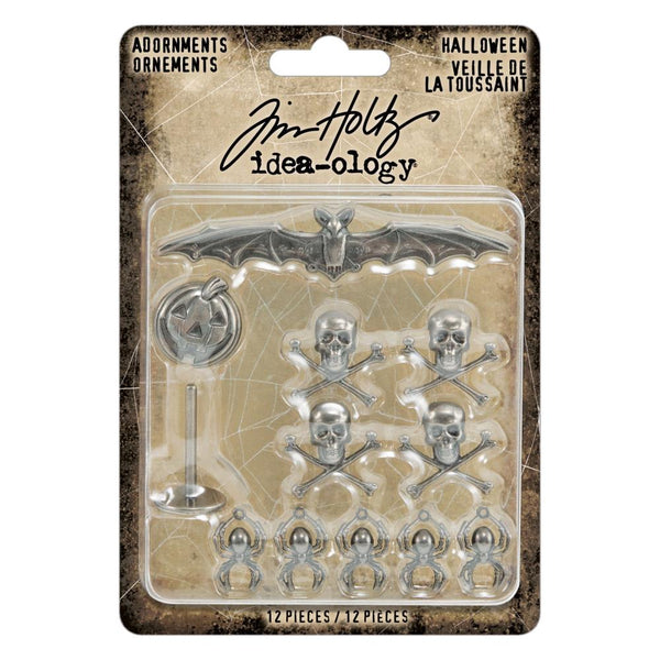 Tim Holtz Idea-Ology Metal Adornments 12/Pkg, Halloween (TH94437)