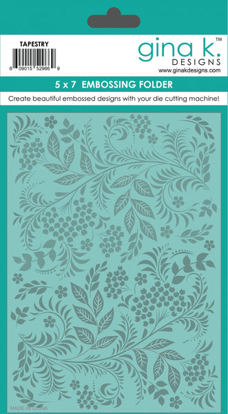 Gina K. Designs, 5"x7" Embossing Folder, Tapestry
