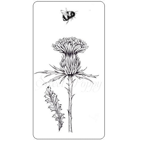 Sweet Poppy Stencil: Single Thistle & Bee Stamp