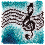Caron Wonderart Latch Hook Kit 12"X12", Treble Clef