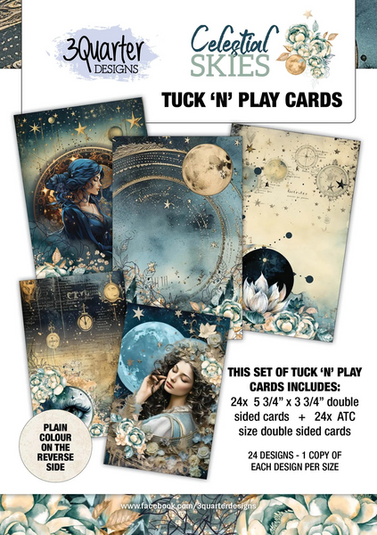 3Quarter Designs, Celestial Skies, Tuck N Play Cards