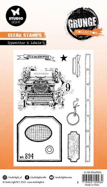 Studio Light, Clear Stamp, Grunge Collection, Typewriter & Labels