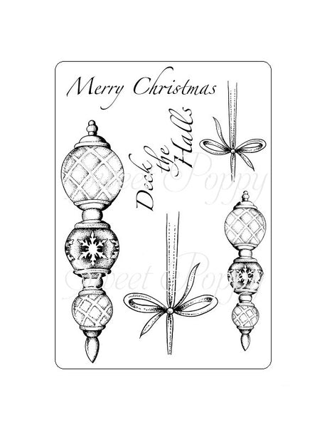 Sweet Poppy Stencil: A6 Stamp, Victorian Bauble