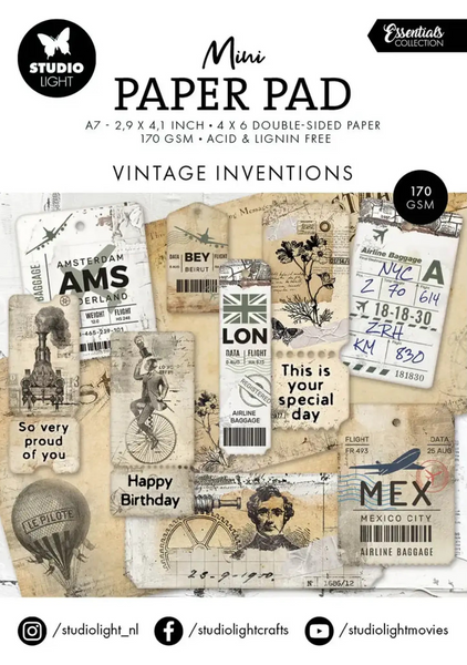 Studio Light, Mini Paper Pad, Vintage Inventions
