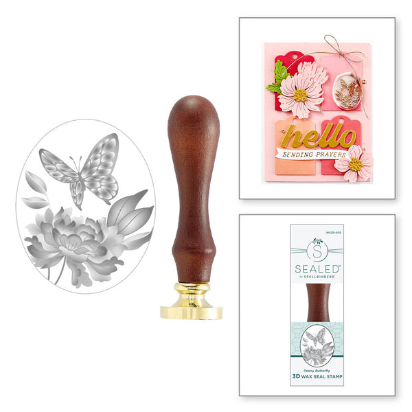 Spellbinders 3D Wax Seal Stamp, Peony Butterfly (WS3D-003)