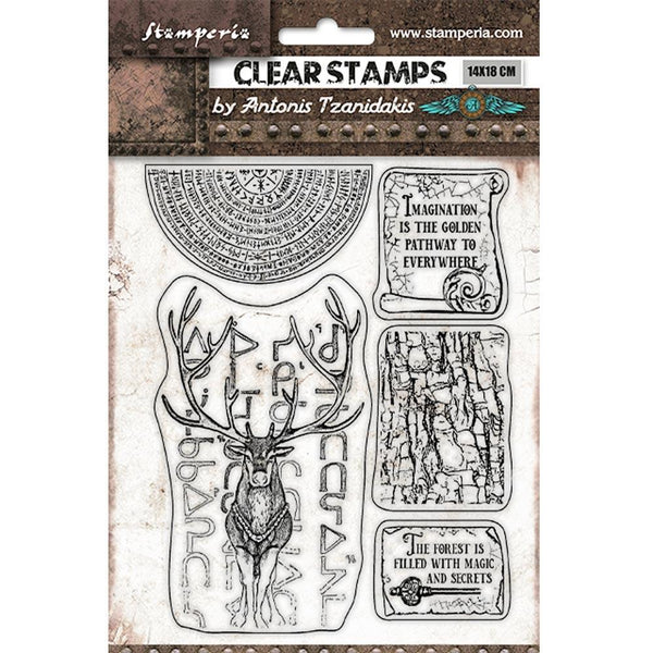 Stamperia, Magic Forest Collection, Clear Stamps by Antonis Tzanidakis, Magic Forest Deer