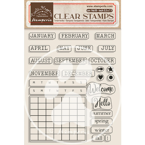 Stamperia, Create Happiness by Vicky Papaioannou, Christmas Plus Clear Stamps, Christmas Calendar, Monthly