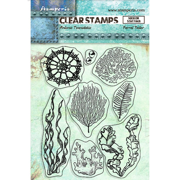 Stamperia, Songs of the Sea Collection, Clear Stamps by Antonis Tzanidakis & Farrel Tailor, Corals