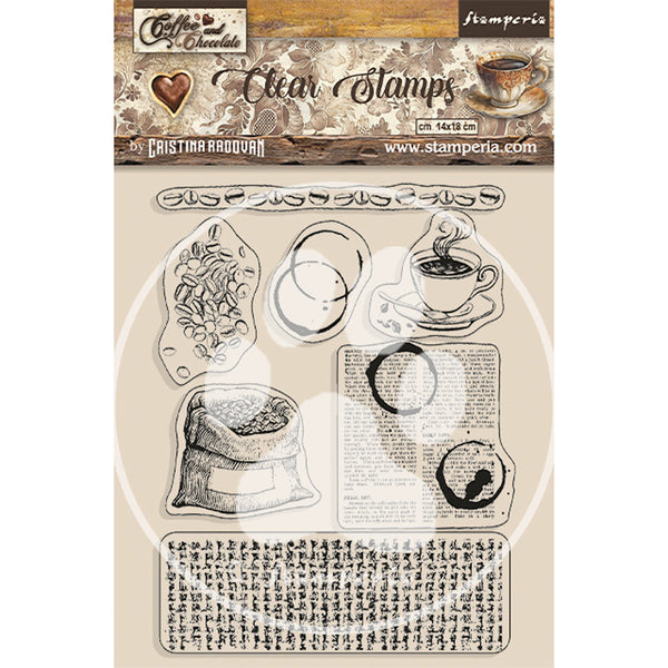 Stamperia Clear Stamps, Coffee And Chocolate, Coffee Elements