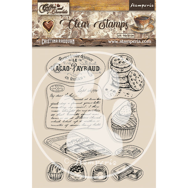 Stamperia Clear Stamps, Coffee And Chocolate, Chocolate Elements