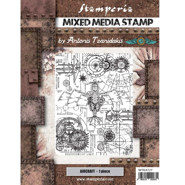 Stamperia Cling Stamp 5.90"X7.87", Aircraft, Sir Vagabond Aviator