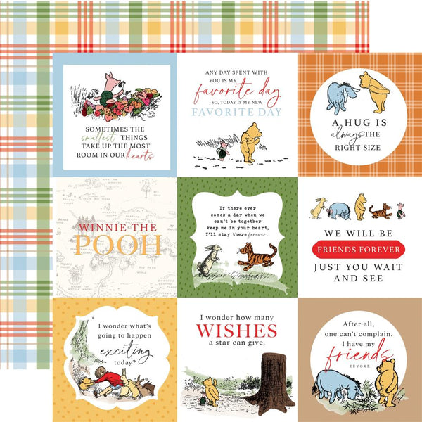 Winnie The Pooh Double-Sided Cardstock 12"X12", 4x4 Journaling Cards