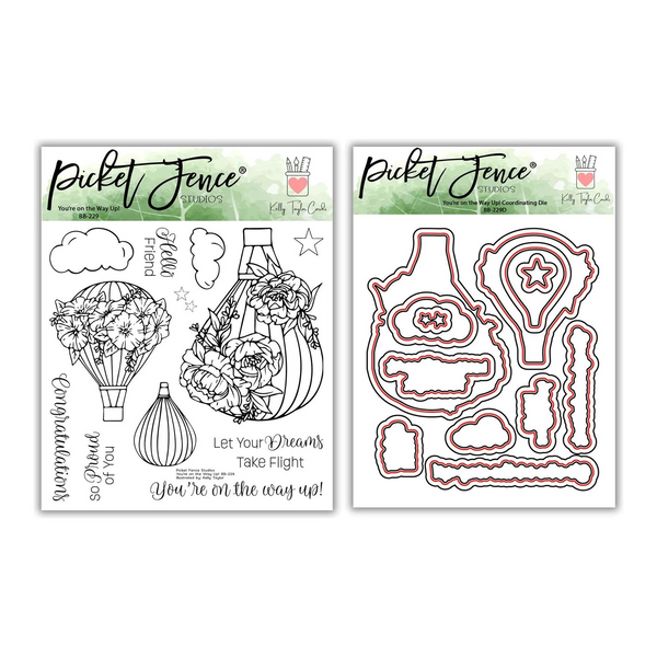 Picket Fence Studios, Stamp and Die Bundle, You're On The Way Up!