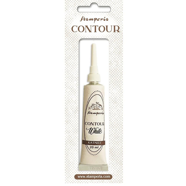 Stamperia, Create Happiness by Vicky Papaloannou, Contour Liner 20ml, White