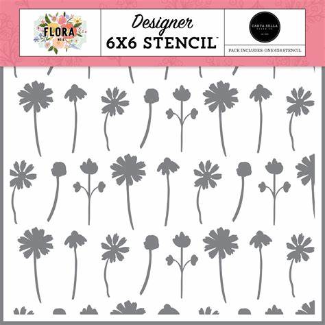Carta Bella Stencil 6"X6", Flora No. 6, Wildflower Stems