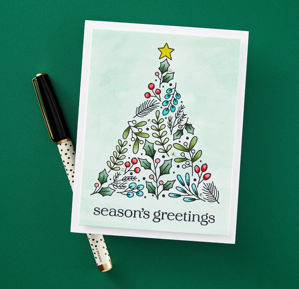 BetterPress Society, Add-On Stencil, Winter Sprigs Tree Stencil (STN-092)