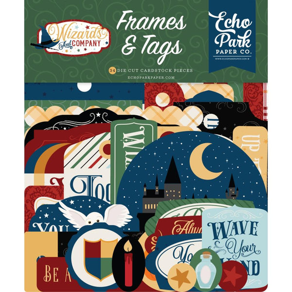 Echo Park Cardstock Ephemera 34/Pkg, Frames & Tags, Wizards & Company