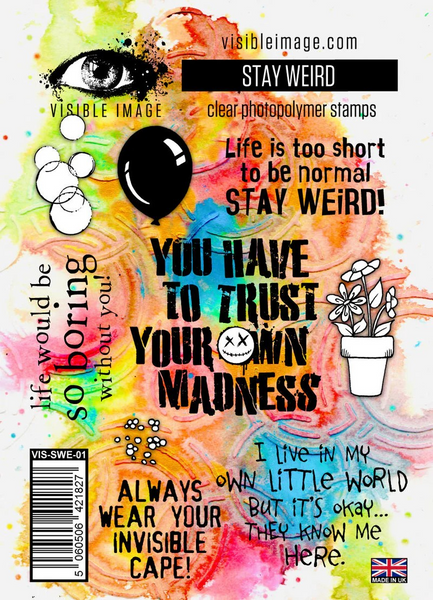 Visible Image, Clear Stamps, A6 Stamp Set, Stay Weird (YP2351)
