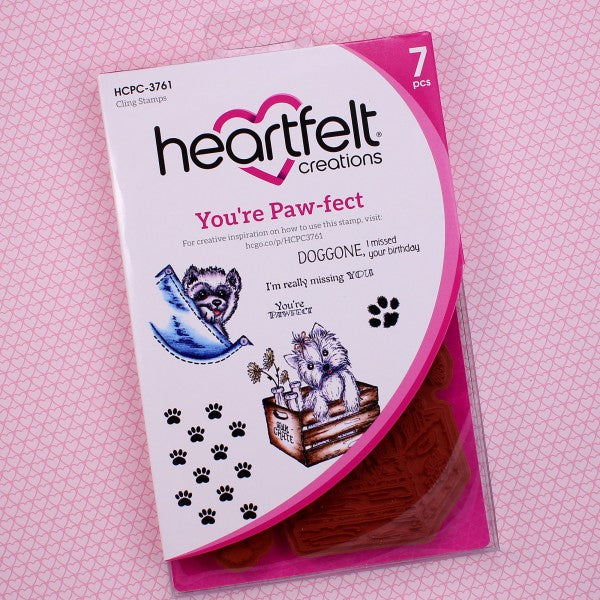 Heartfelt Creations, Pampered Pooch Collection, Cling Stamps Set, You're Paw-fect