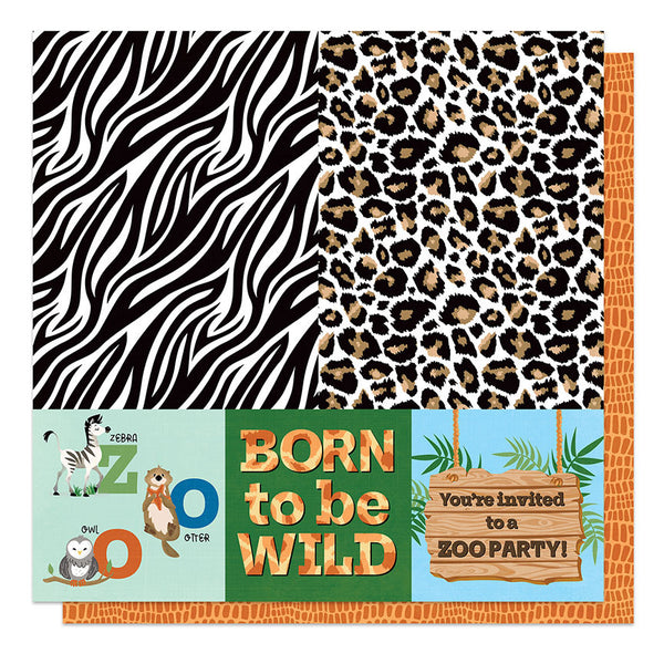 PhotoPlay, A Day At The Zoo Double-Sided Cardstock 12"X12", Zootastic