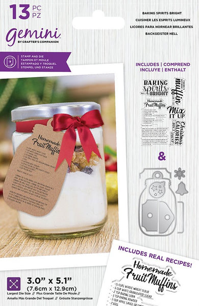 Crafter's Companion, Gemini, Stamps & Die Combo, Baking Spirits Bright