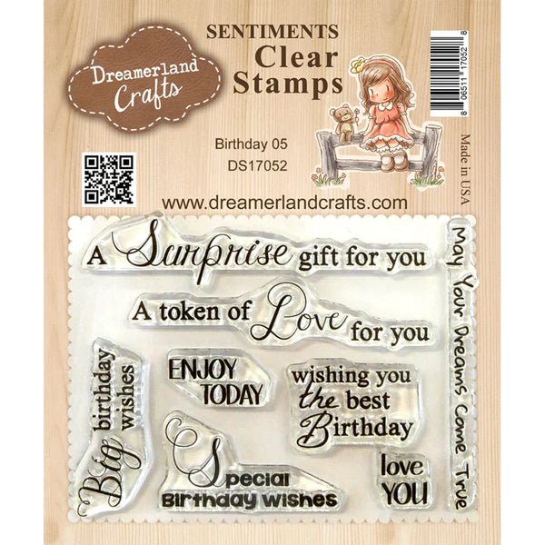 Dreamerland Crafts, Sentiments, Clear Stamps, Birthday 05