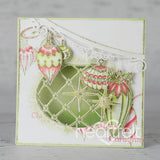Heartfelt Creations, Holiday Ornament Collection, Cling Rubber Stamps & Dies Combo, Noel Holiday Ornaments
