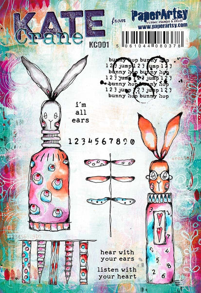 PaperArtsy, Kate Crane 001 (A5 set, trimmed, on EZ)