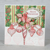 Heartfelt Creations, Holiday Ornament Collection, Cling Rubber Stamps & Dies Combo, Sparkling Holiday Ornaments