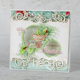 Heartfelt Creations, Festive Christmas Collection, Cling Rubber Stamps & Dies Combo, Christmas Holly Accents