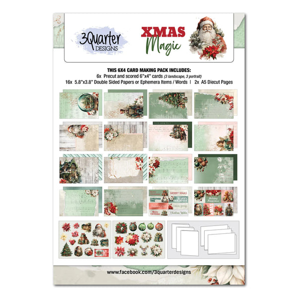 3Quarter Designs, Xmas Magic, 6x4 Card Pack