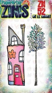 PaperArtsy, Zini 52 (Zinski Mini 52), Red Rubber Stamp