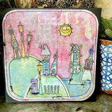 PaperArtsy, Zini 53 (Zinski Mini 53), Red Rubber Stamp