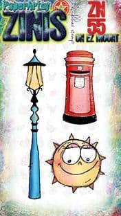 PaperArtsy, Zini 55 (Zinski Mini 55), Red Rubber Stamp