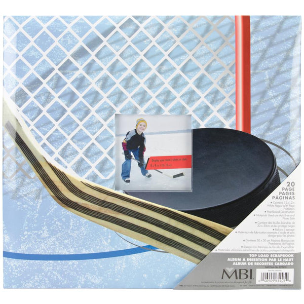 MBI Sport & Hobby Post Bound Album W/Window 12"X12", Hockey