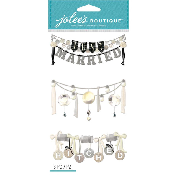 EK Success, Jolee's Boutique Dimensional Stickers, Wedding Words - Scrapbooking Fairies