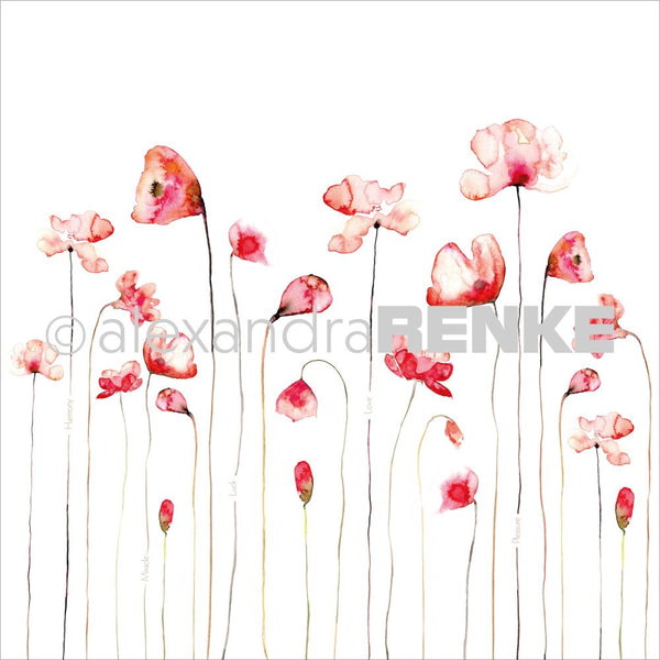 Alexandra Renke Poppy Design Paper 12"X12", Red