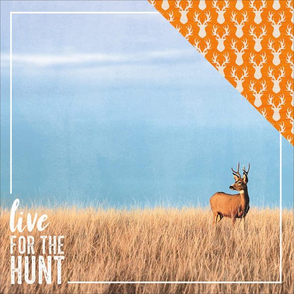 The Great Outdoors Hunting Double-Sided Cardstock 12"X12", Live for the Hunt - Scrapbooking Fairies