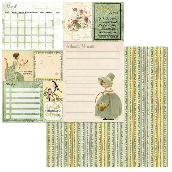 BoBunny, On This Day Double-Sided Cardstock 12"X12", March - Scrapbooking Fairies