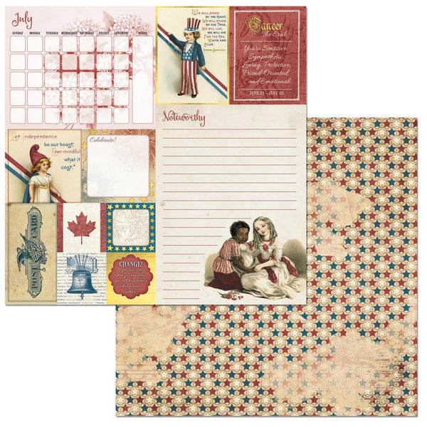 BoBunny, On This Day Double-Sided Cardstock 12"X12", July - Scrapbooking Fairies