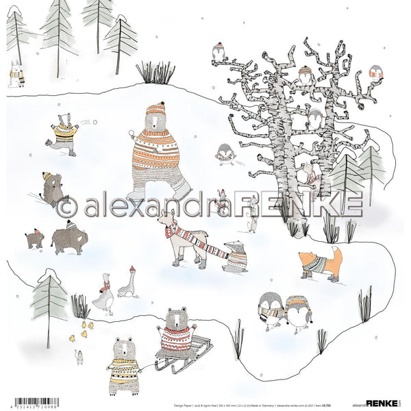 Alexandra Renke Winter Paper 12"X12", Glissade