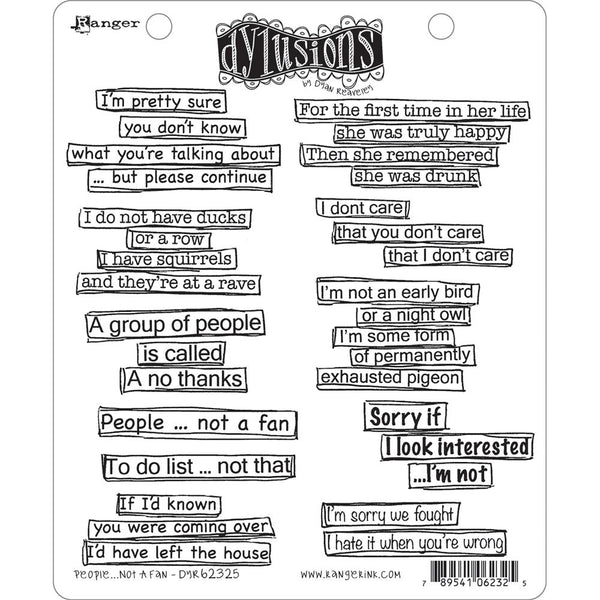 Dyan Reaveley's Dylusions Cling Stamp Collections 8.5"X7", People...Not A Fan