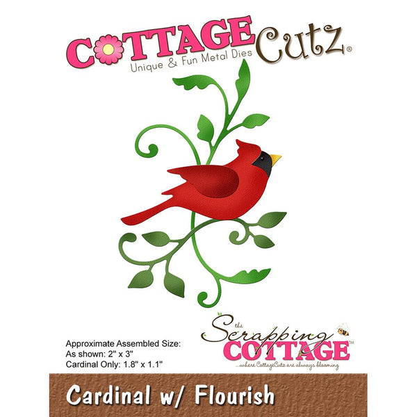 CottageCutz Die, Cardinal W/Flourish 1.1" To 3"