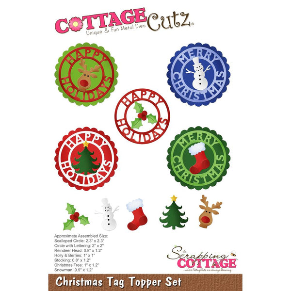 CottageCutz Die, Christmas Tag Topper Set .8" To 2.3" (Retired)