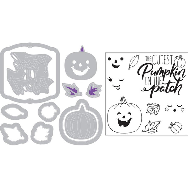 Sizzix Framelits Die & Stamp Set By Katelyn Lizardi 11/Pkg, Cutest Pumpkin