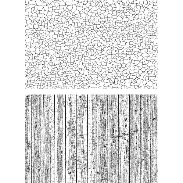 Stampers Anonymous, Tim Holtz Cling Stamps 7"X8.5", Craze & Planks