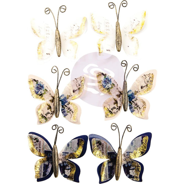 Prima Marketing Georgia Blues Vellum & Paper Flowers 6/Pkg, Warren