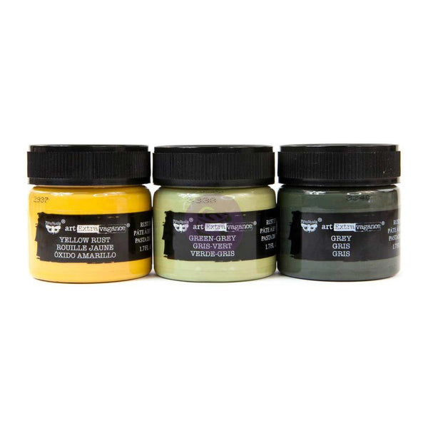 Finnabair Art Extravagance Rust Effect Paste 50ml Jars 3/Pkg, Military Rust